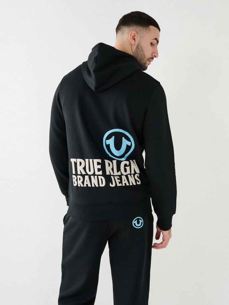 Black True Religion Puff Trbj Zip Up | 5841-QWMCR