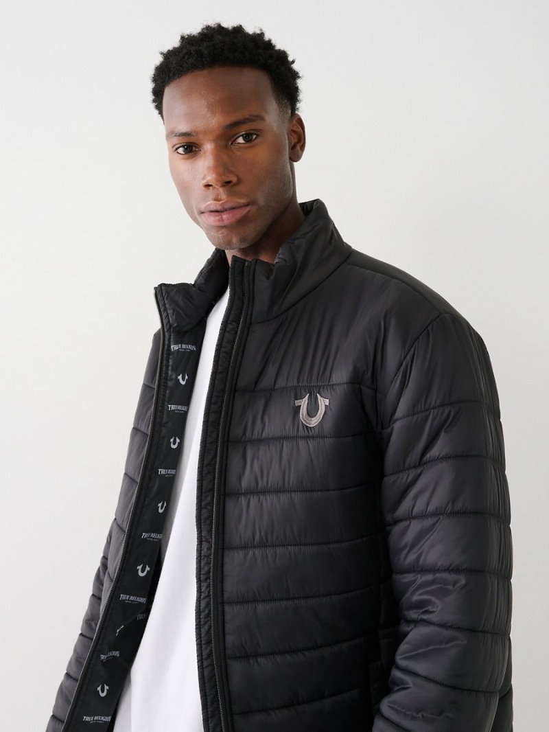 Black True Religion Puffer Jacket | 2150-GZVYM