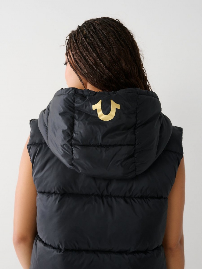 Black True Religion Puffer Vest | 2679-ROMGZ