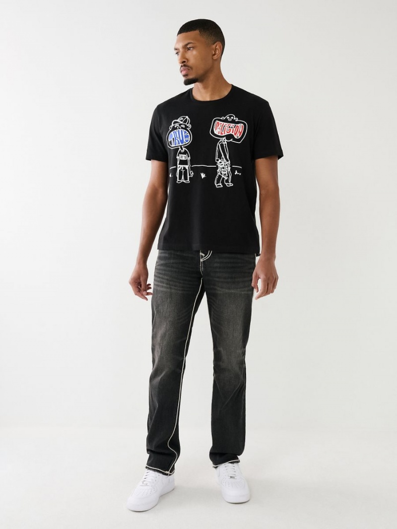 Black True Religion Relaxed Boy T Shirts | 9708-RITVY