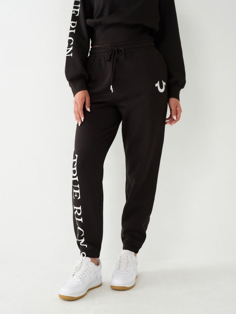 Black True Religion Relaxed Jogger | 7316-DOFHP