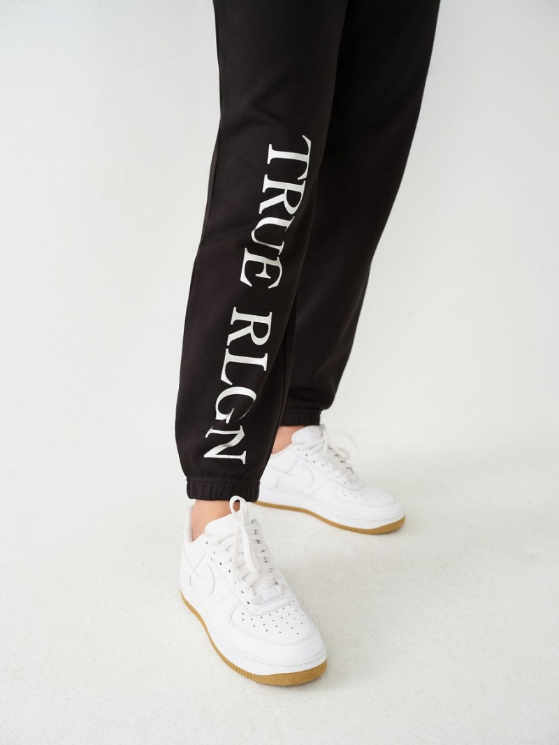 Black True Religion Relaxed Jogger | 7316-DOFHP