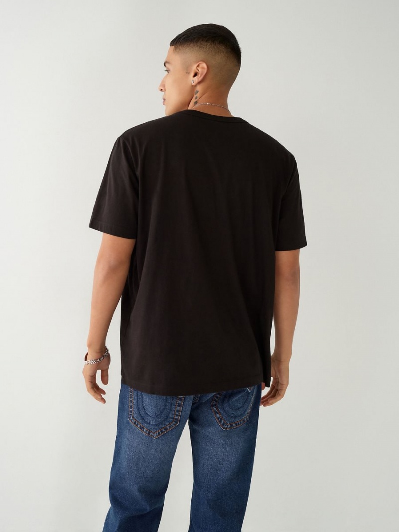 Black True Religion Relaxed T Shirts | 2714-ZCKPY