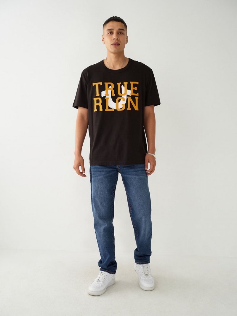 Black True Religion Relaxed T Shirts | 2714-ZCKPY