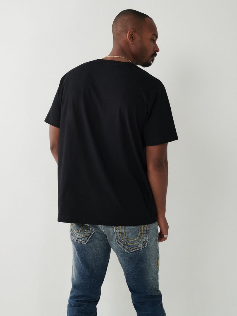 Black True Religion Relaxed T Shirts | 5269-ALCJE