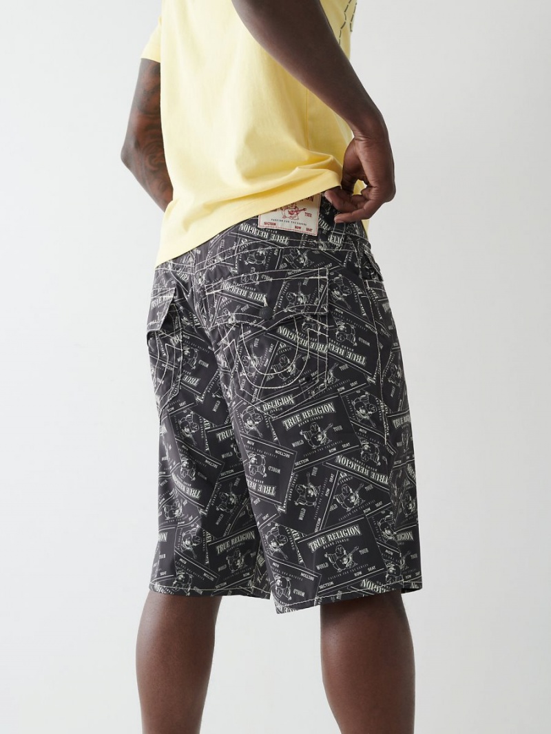 Black True Religion Ricky Board Shorts | 1903-ODLAT