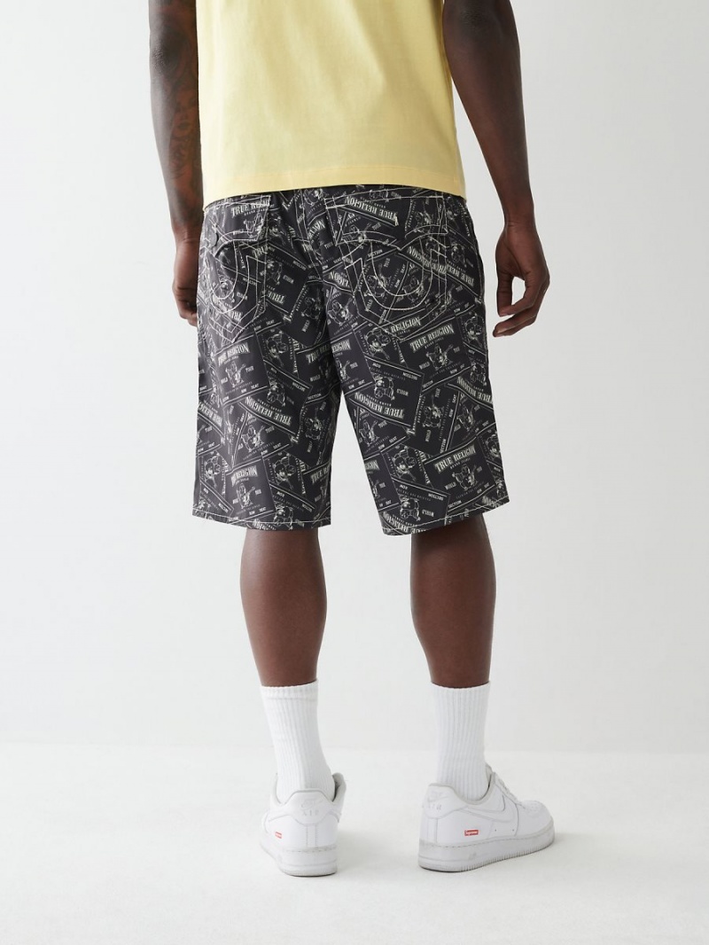 Black True Religion Ricky Board Shorts | 1903-ODLAT