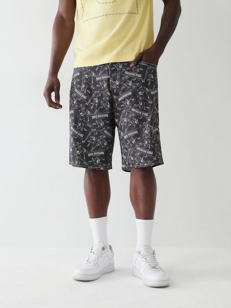 Black True Religion Ricky Board Shorts | 1903-ODLAT