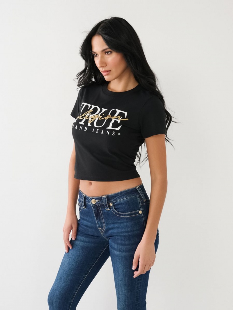 Black True Religion Rlgn Crew T Shirts | 8125-UHXEQ