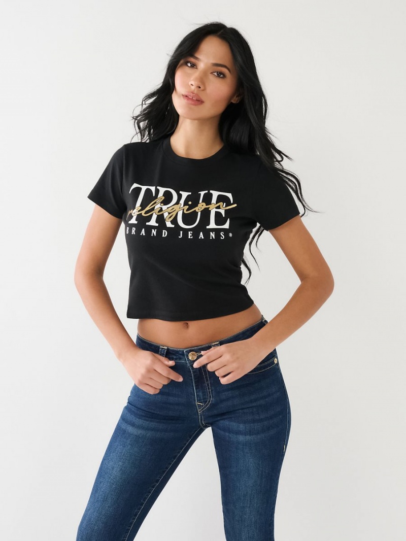 Black True Religion Rlgn Crew T Shirts | 8125-UHXEQ