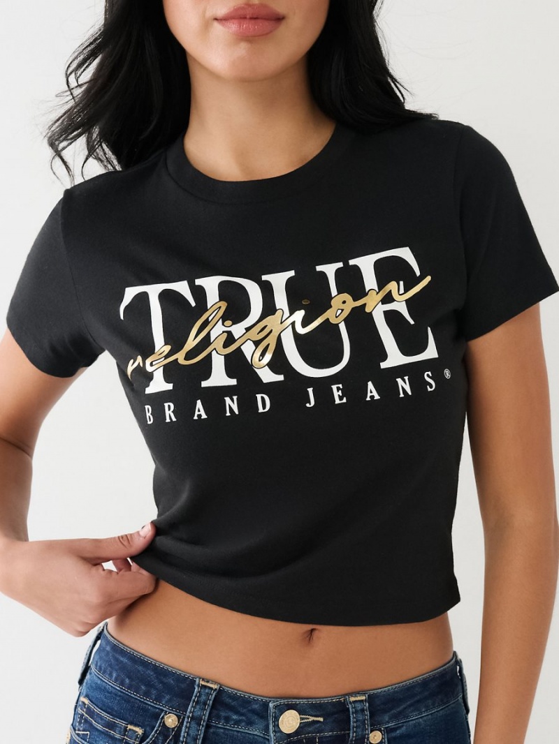 Black True Religion Rlgn Crew T Shirts | 8125-UHXEQ