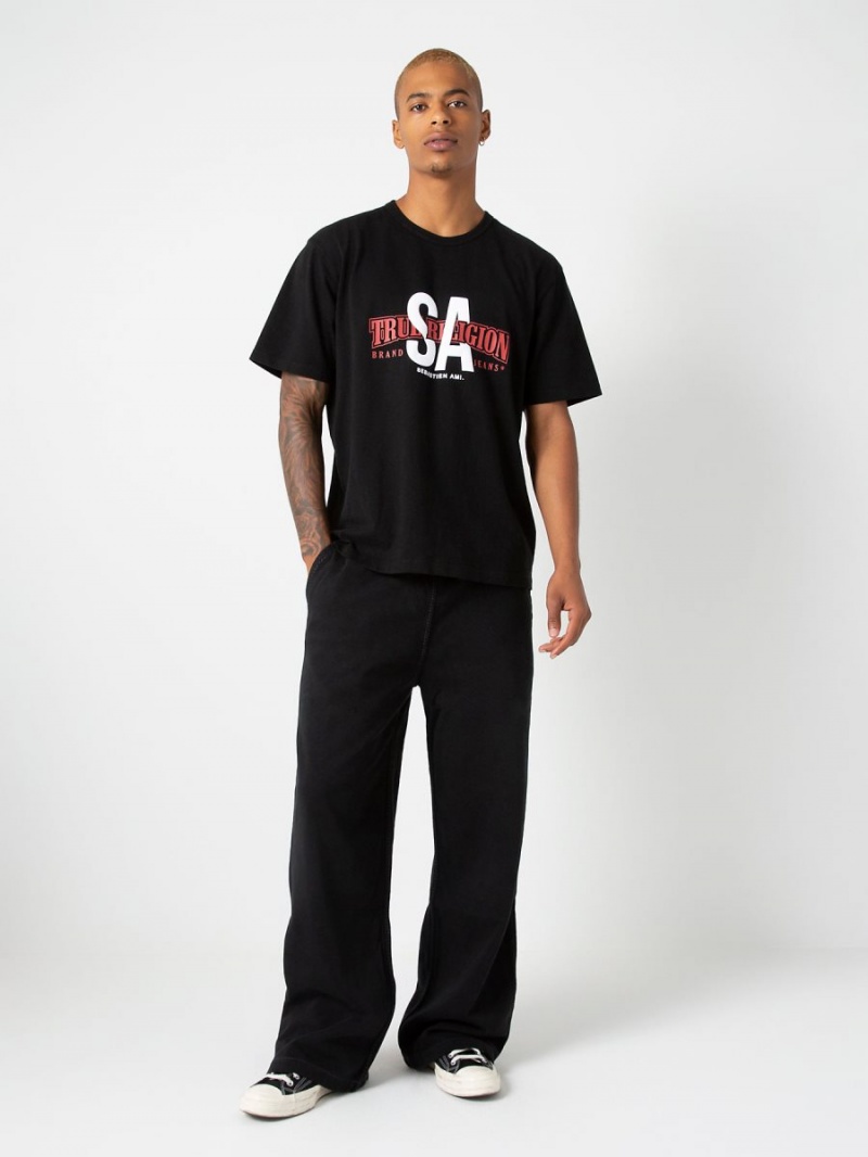 Black True Religion Sebastien Ami X Collaboration T Shirts | 7126-XPGQO