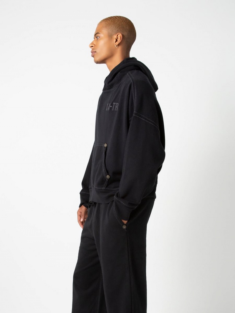 Black True Religion Sebastien Ami X Logo Hoodie | 8760-WLRNS