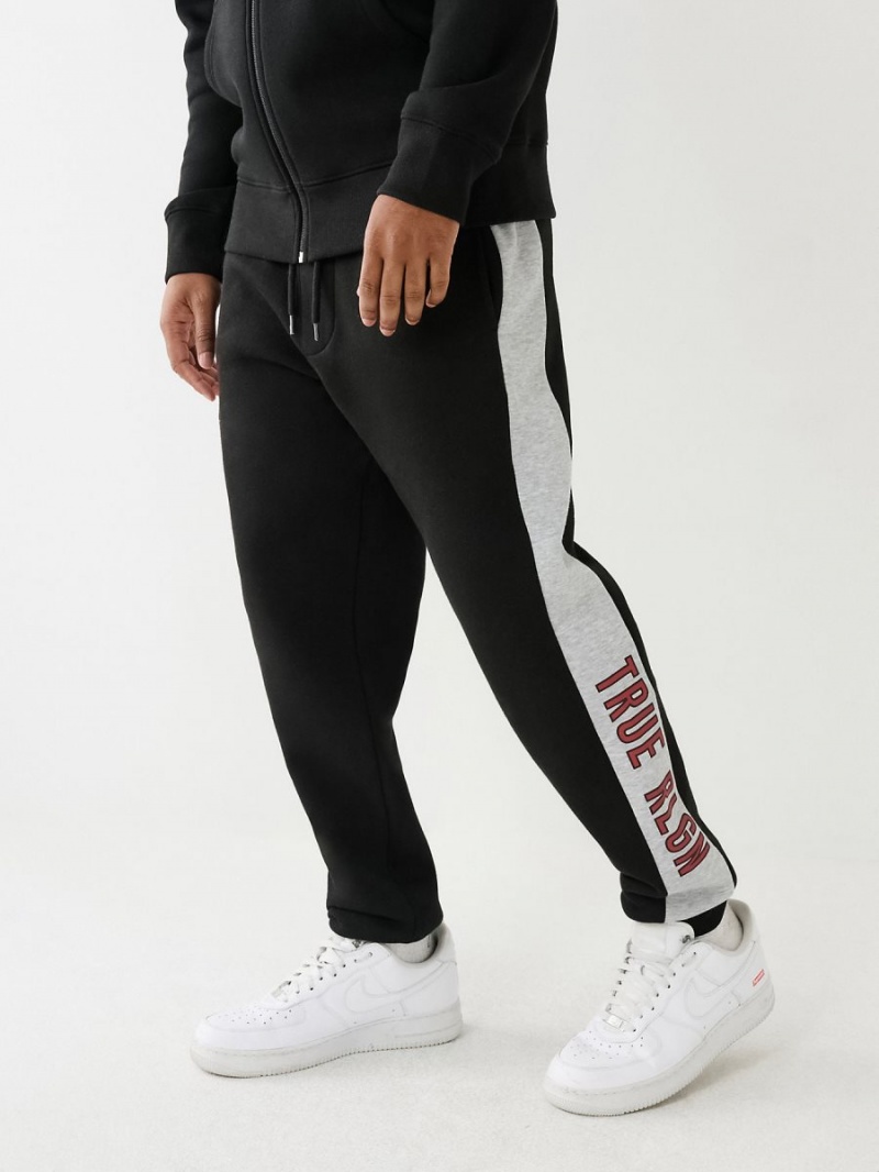 Black True Religion Stripe Trim Jogger | 1603-MPUZV