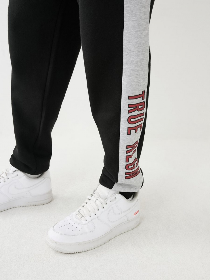 Black True Religion Stripe Trim Jogger | 6247-FWKHY