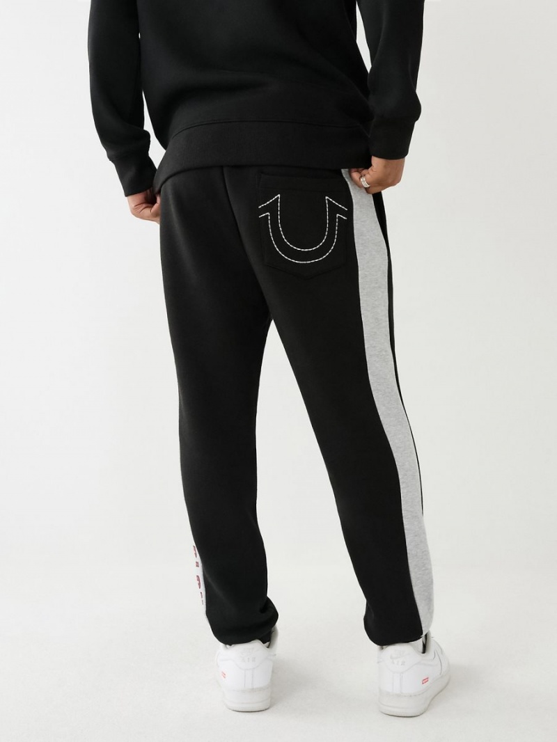 Black True Religion Stripe Trim Jogger | 6247-FWKHY