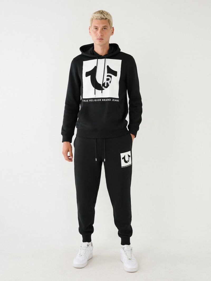 Black True Religion Studded Logo Jogger | 6052-OABXU