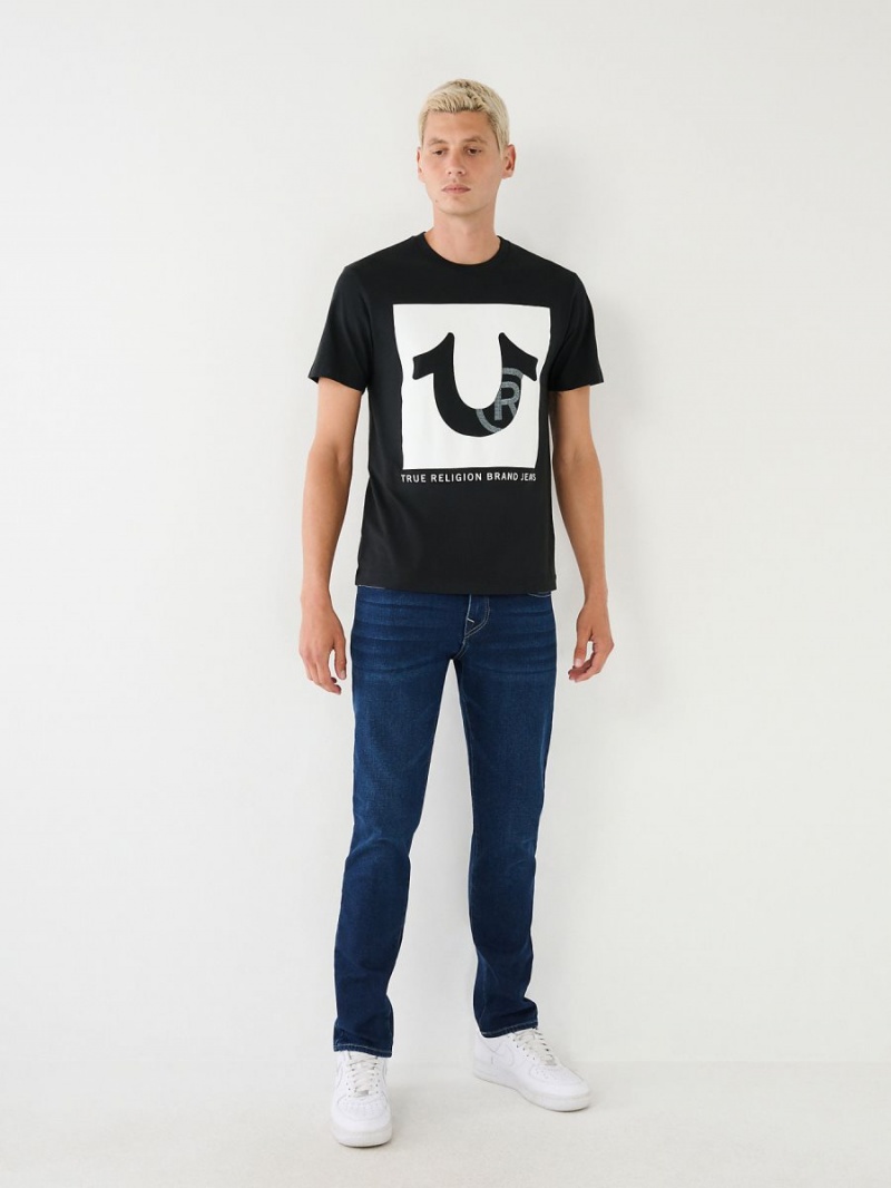 Black True Religion Studded Logo T Shirts | 0924-RPIZB