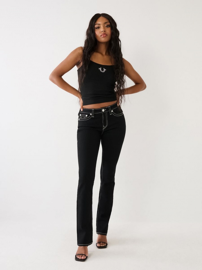 Body Rinse Black True Religion Booty Perfector Straight Jeans | 3892-MBYHT