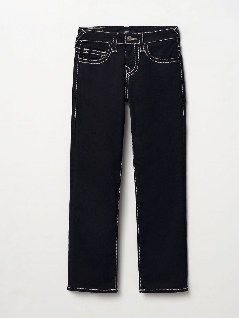 Body Rinse Black True Religion Boys Ricky Big T Stitch Pants | 9012-YJQDG