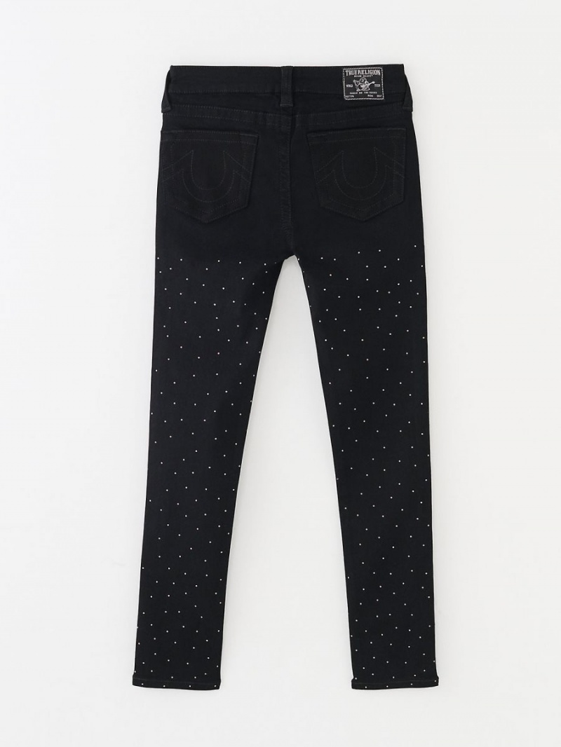 Body Rinse Black True Religion Girls Crystal Halle Skinny Jeans | 9675-DQBJT