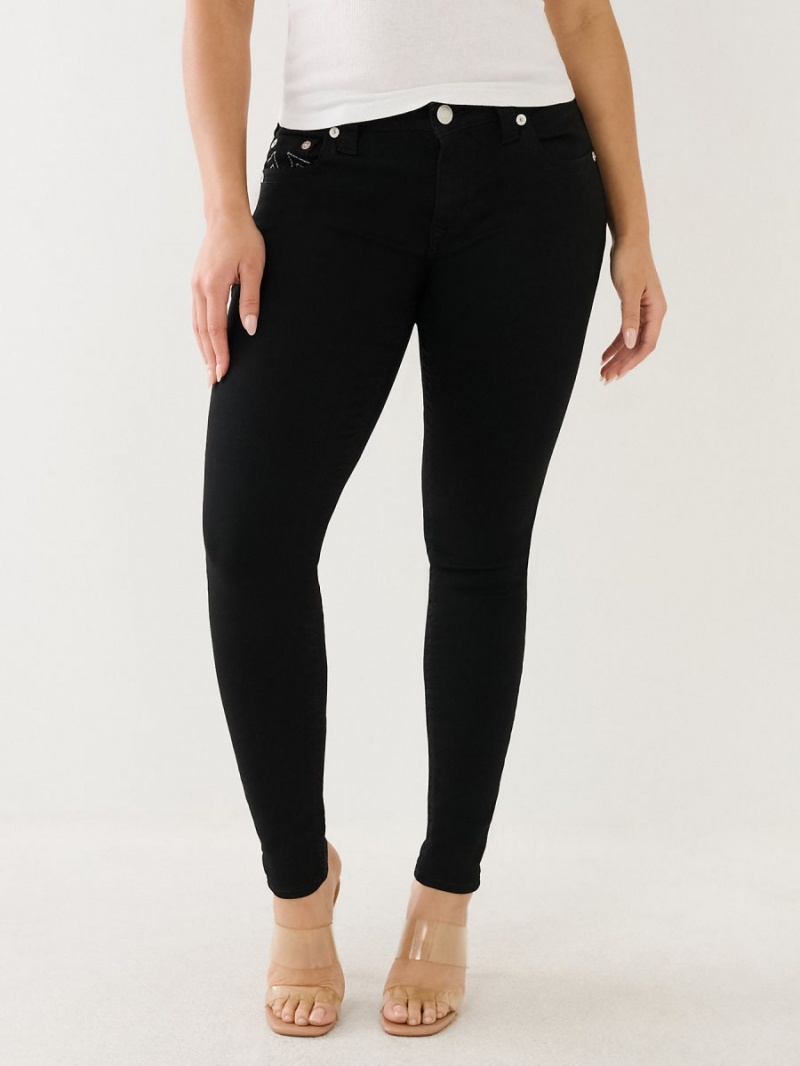 Body Rinse Black True Religion Jennie Mid Rise Curvy Skinny Jeans | 5901-AQOZW