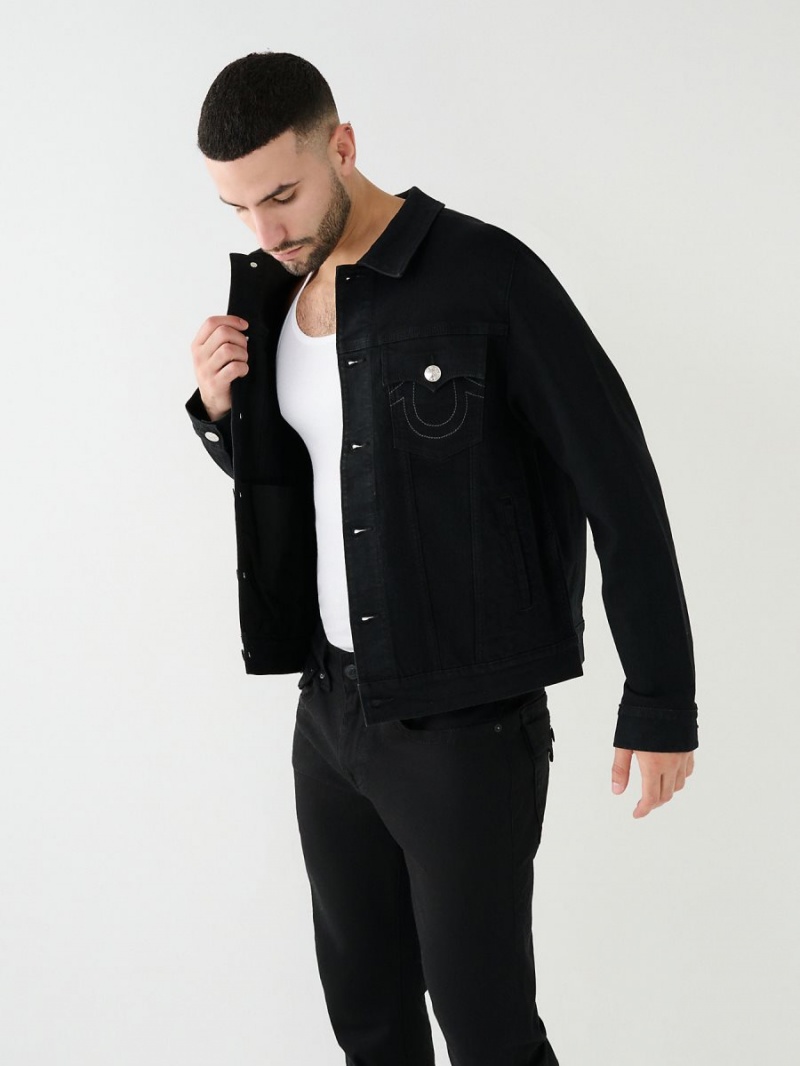 Body Rinse Black True Religion Jimmy Denim Trucker Jacket | 5620-WEGCA