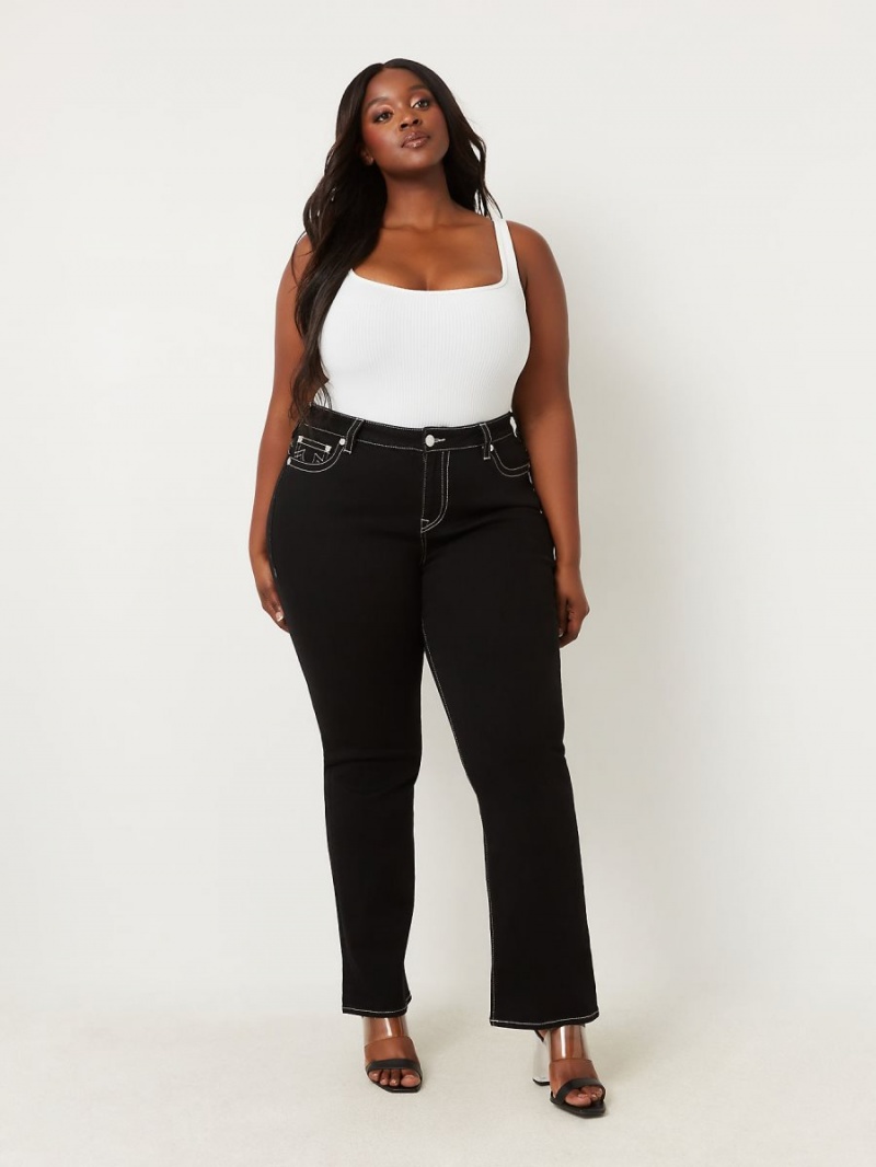 Body Rinse Black True Religion Plus Billie Straight Jeans | 0982-FHQUS