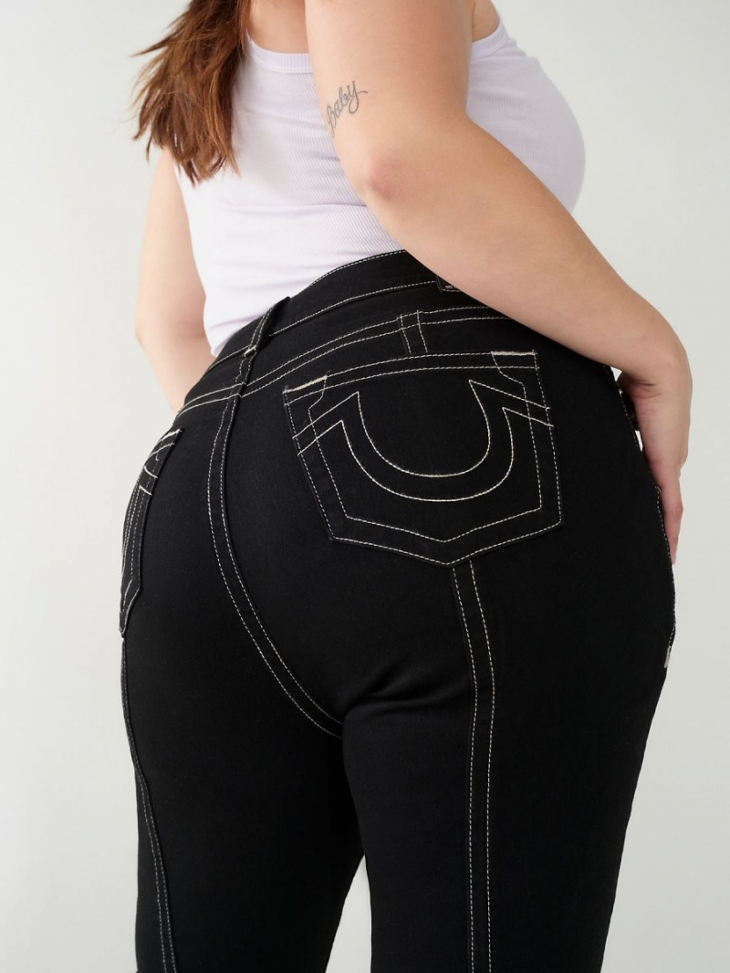 Body Rinse Black True Religion Plus Jennie Mid Rise Curvy Skinny Jeans | 5904-KQEAF