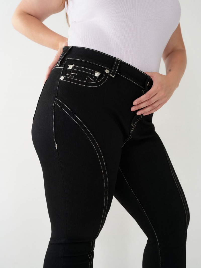 Body Rinse Black True Religion Plus Jennie Mid Rise Curvy Skinny Jeans | 5904-KQEAF