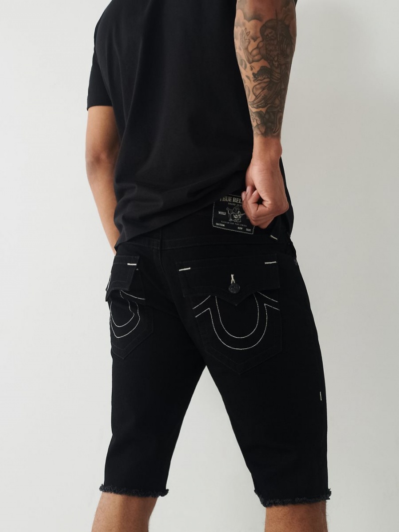 Body Rinse Black True Religion Ricky Straight Shorts | 8761-TNZVO