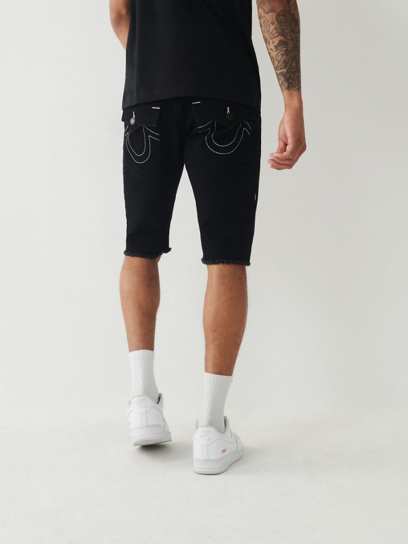 Body Rinse Black True Religion Ricky Straight Shorts | 8761-TNZVO