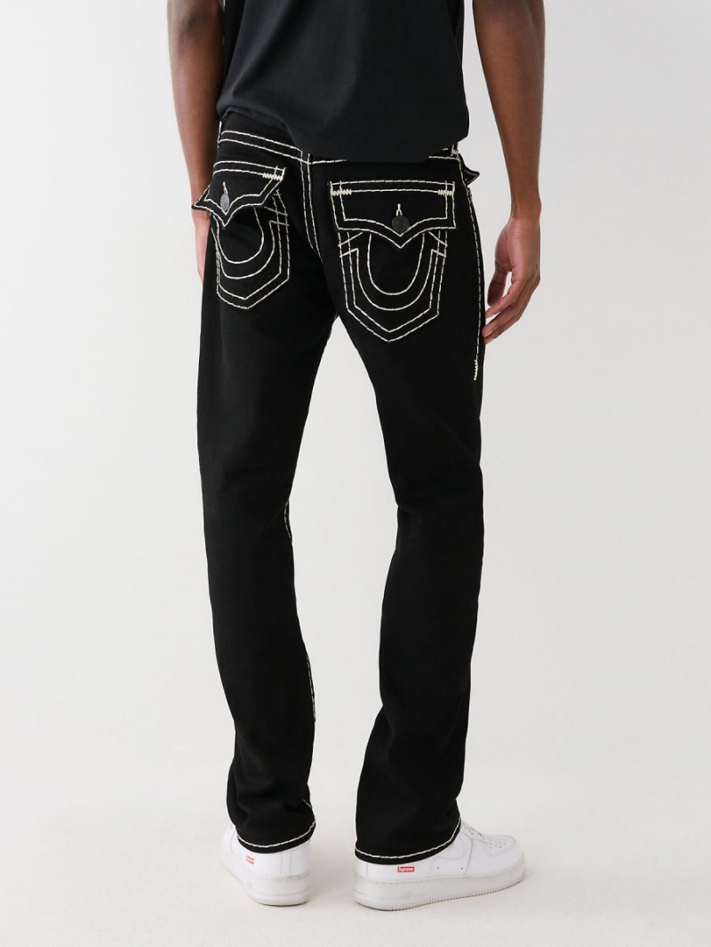 Body Rinse Black True Religion Ricky Super T Stitch Straight Jeans | 2956-IQMKH