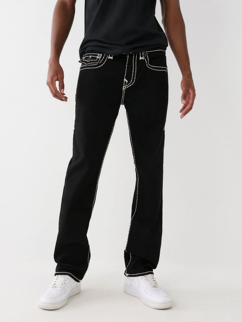 Body Rinse Black True Religion Ricky Super T Stitch Straight Jeans | 2956-IQMKH