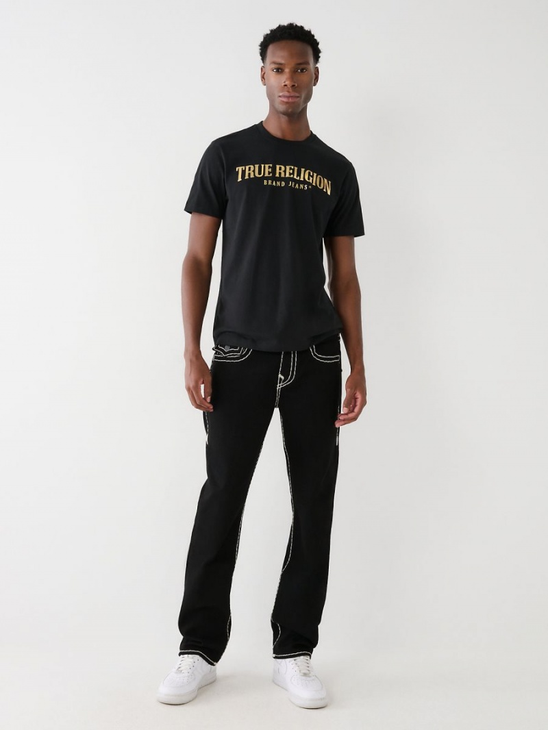 Body Rinse Black True Religion Ricky Super T Stitch Straight Jeans | 2956-IQMKH