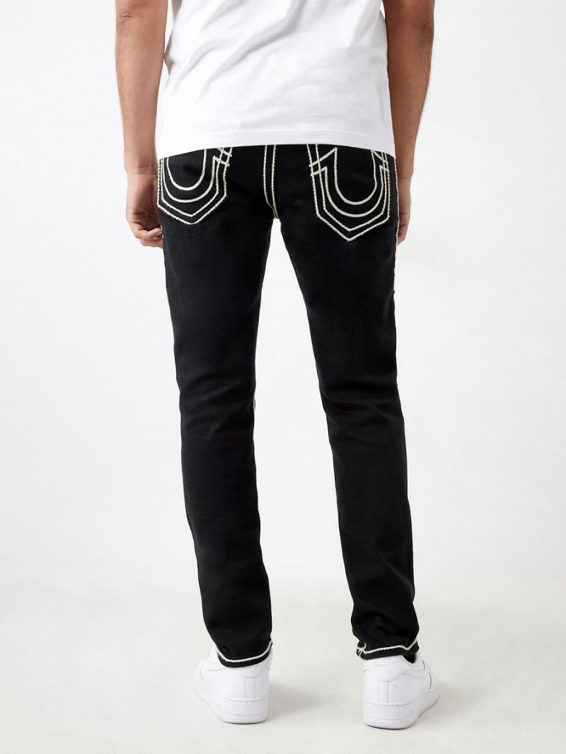 Body Rinse Black True Religion Rocco Rope Stitch Skinny Jeans | 6285-PACEW