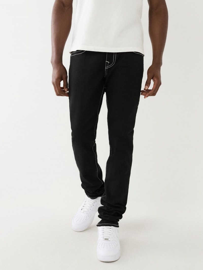 Body Rinse Black True Religion Rocco Stacked Skinny Jeans | 5389-IUNLD