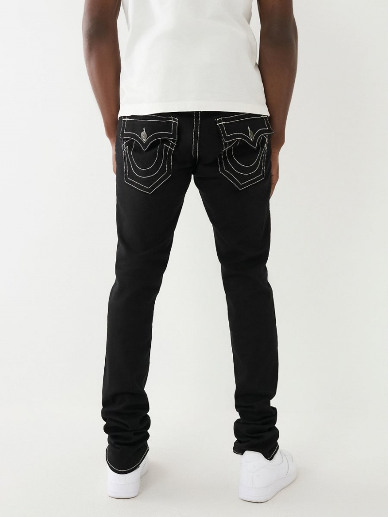 Body Rinse Black True Religion Rocco Stacked Skinny Jeans | 5389-IUNLD