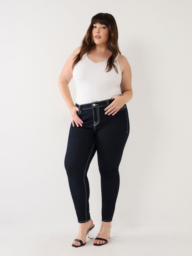 Body Rinse True Religion Plus Jennie Lurex Big T High Rise Curvy Skinny Jeans | 6987-ZOMWB