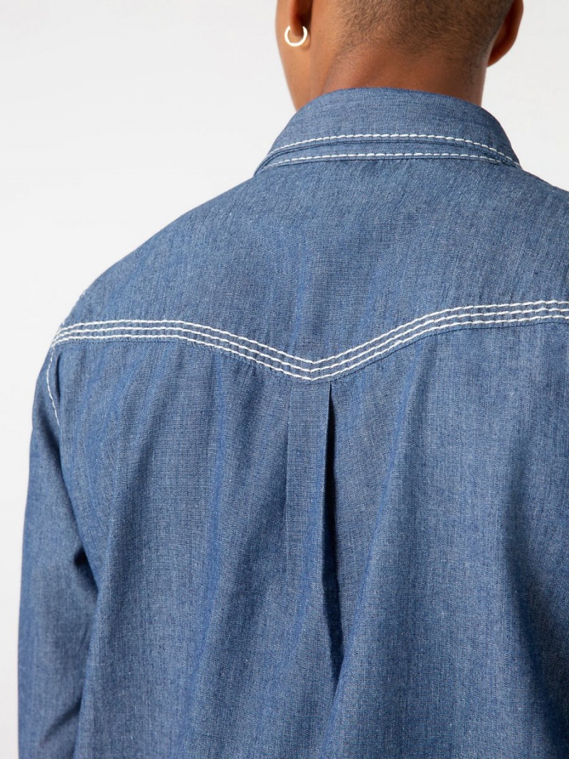 Body Rinse True Religion Sebastien Ami X Chambray Western Top | 2570-HEBLR