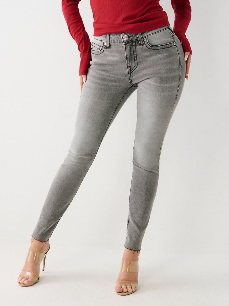 Bounty Grey Wash True Religion Jennie Mid Rise Curvy Skinny Jeans | 3942-PUQXF