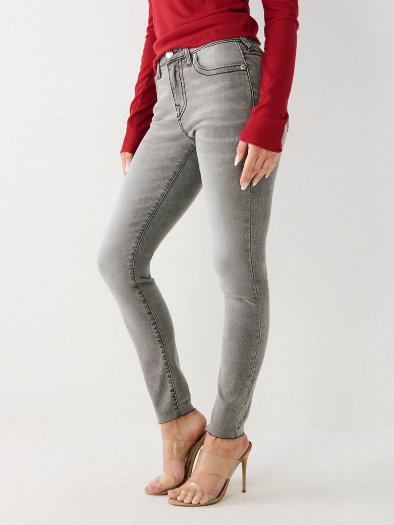 Bounty Grey Wash True Religion Jennie Mid Rise Curvy Skinny Jeans | 3942-PUQXF