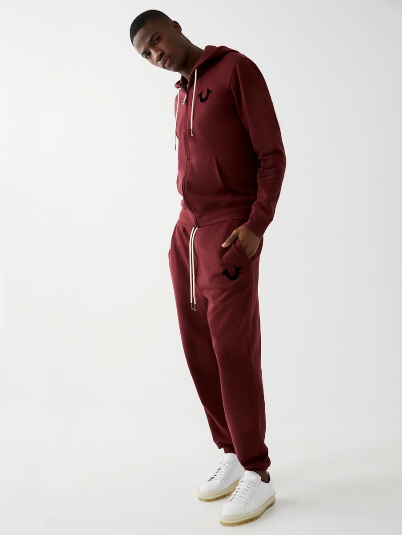 Burgundy True Religion Classic Logo Jogger | 6795-VQFUS