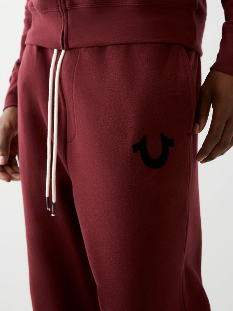 Burgundy True Religion Classic Logo Jogger | 6795-VQFUS