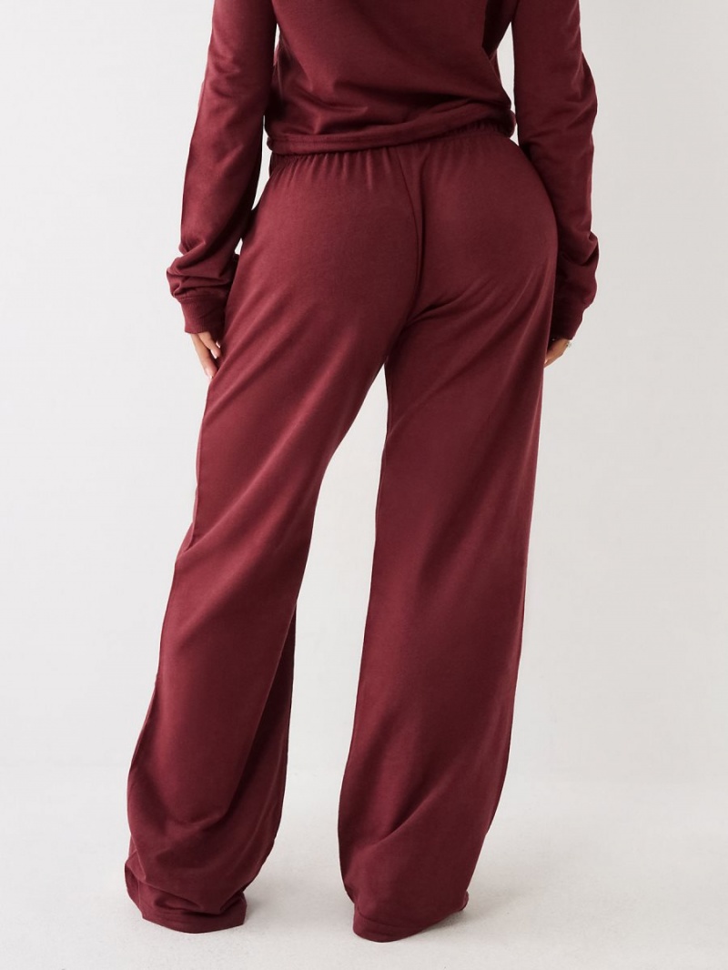 Burgundy True Religion Wide Leg Lounge Pants | 6295-VUENS