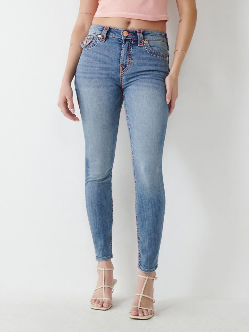 California Poppy True Religion Halle Super T Super Skinny Jeans | 4135-OEPNC