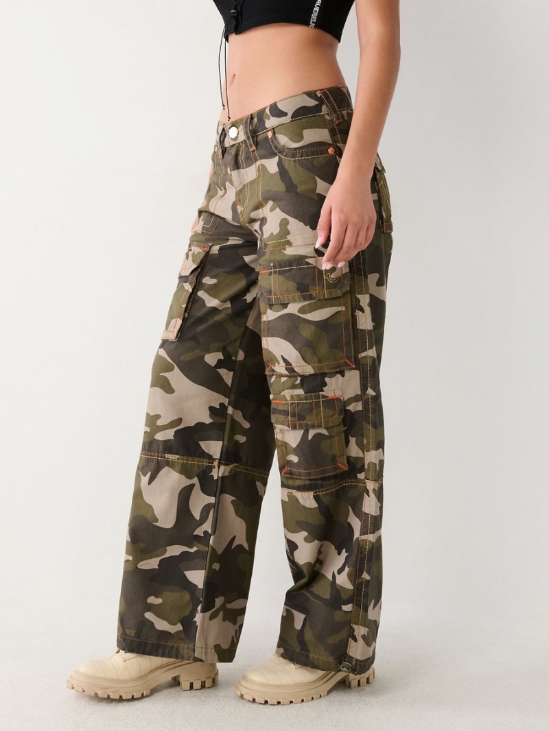 Camo True Religion Jessie Big T Camo Cargo Super Baggy Pants | 0528-TWMVC