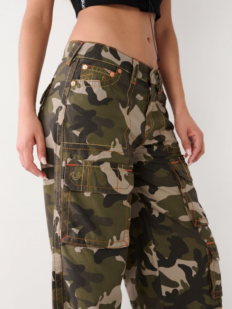 Camo True Religion Jessie Big T Camo Cargo Super Baggy Pants | 0528-TWMVC