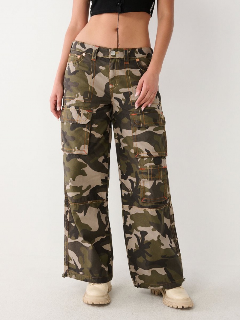 Camo True Religion Jessie Big T Camo Cargo Super Baggy Pants | 0528-TWMVC