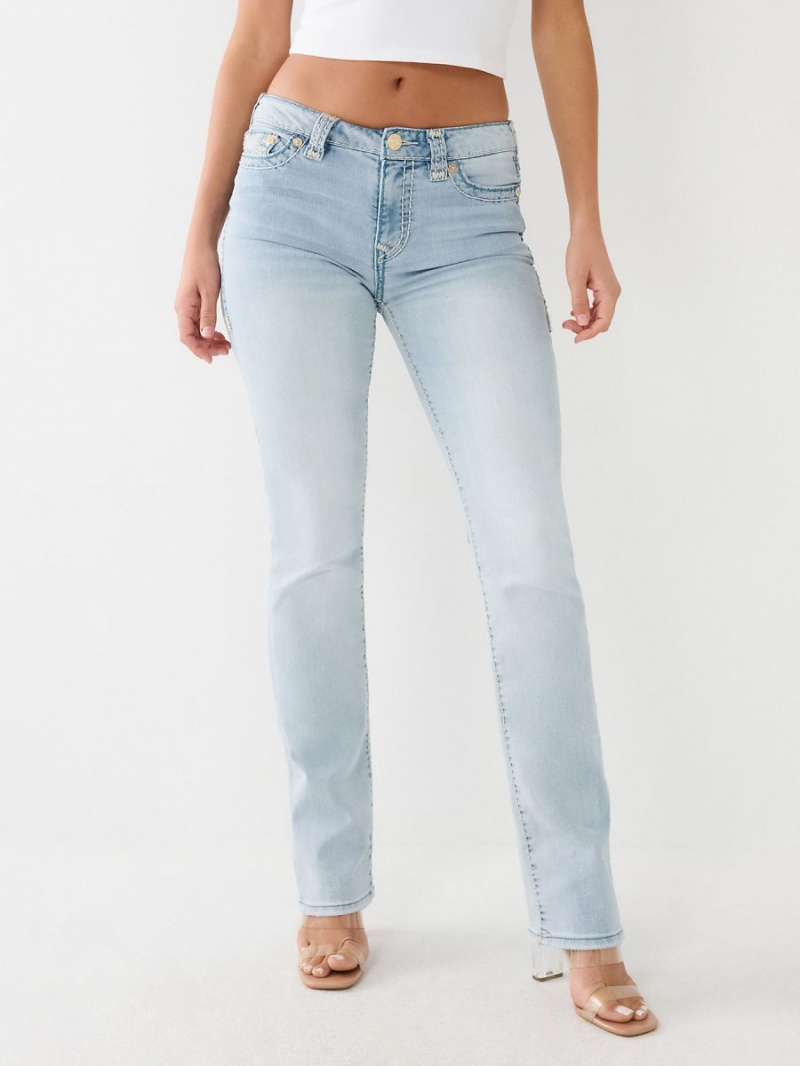 Caspian Sea True Religion Billie Mid Rise Super T Straight Jeans | 4736-EGMBY